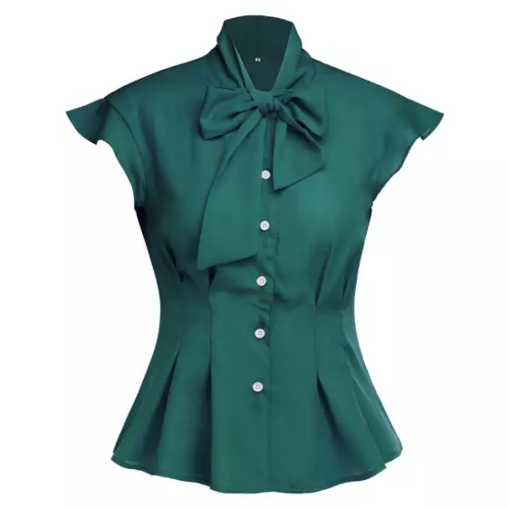 Plus Short Sleeve Chiffon Blouse